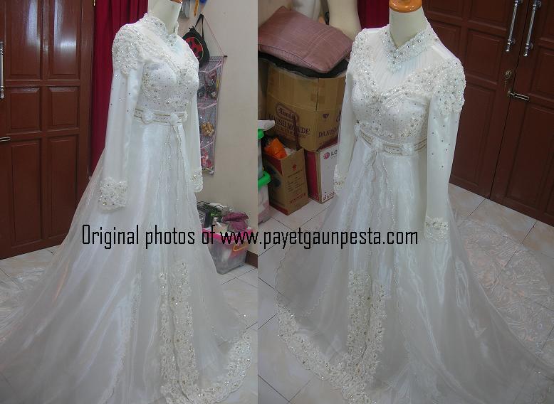 dress pengantin muslimah rok selempang